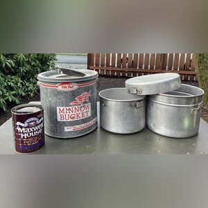 Vtg Old Pal Minnow Bucket Floating 10 Qt Galvanized Steel, Pots & Fishing Weight